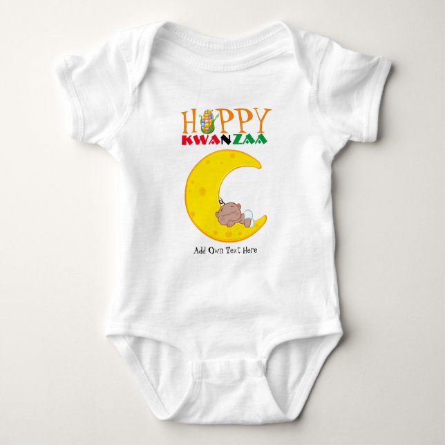 Anpassade Lycklig KWANZAA Nyfödd bebis Born T Shirt (Framsida)