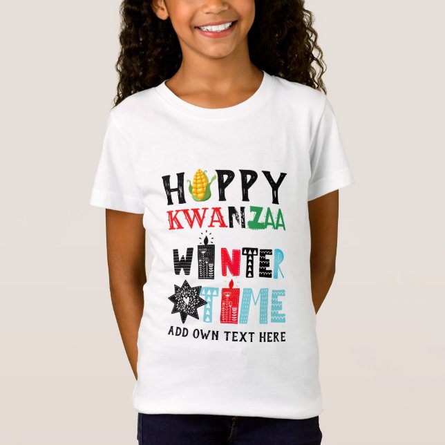Anpassade Lycklig KWANZAA Winter Time Candles T Shirt (Framsida)