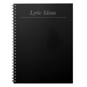 Anpassade Lyric Ideas Black Notebook Anteckningsbok