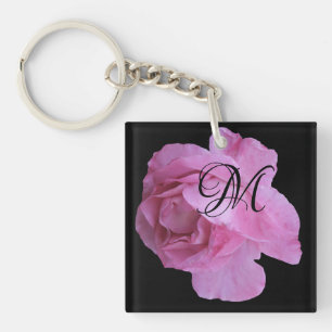 Anpassade M monogram brev trendig rosa ros