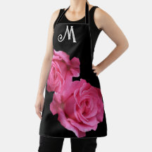 Anpassade M monogram söt rosa ros blommigt