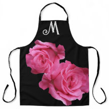 Anpassade M monogram söt rosa ros blommigt