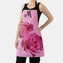 Anpassade M monogram söt rosa ros blommigt