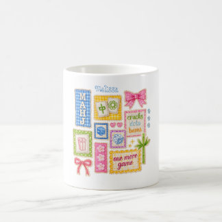 Anpassade Mahjong-plåster Falsk broderi Kaffemugg