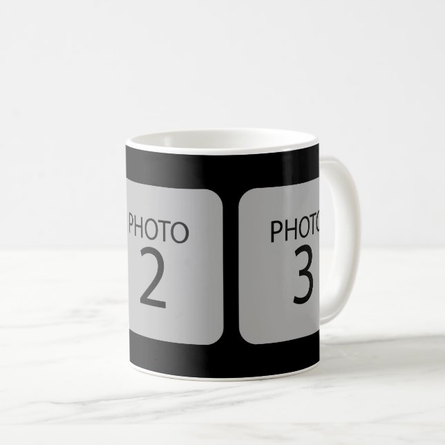 Anpassade, mall 3 kvadratiska FOTOS Kaffemugg (Framsida höger)