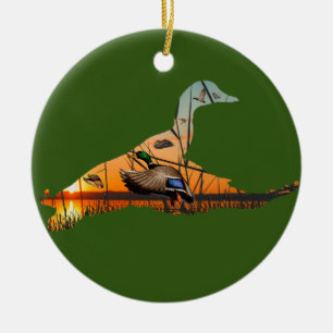 Anpassade Mallard Ornament, Flygande Anka Julgransprydnad Keramik