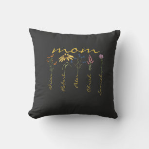 Anpassade mamma barn namn blomma kudde