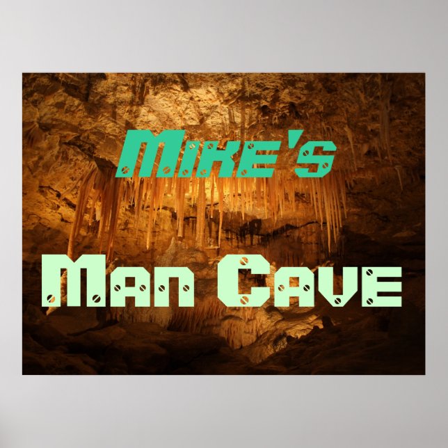 Anpassade Man Cave Poster (Framsidan)