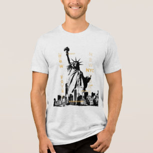 Anpassade Manhattan Nyc Manar Liberty Statue T Shirt