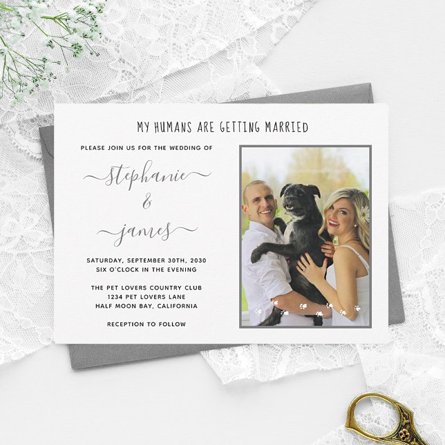 Anpassade människor som gifter sig Husdjursfoto Br Inbjudningar (Skapare uppladdad)