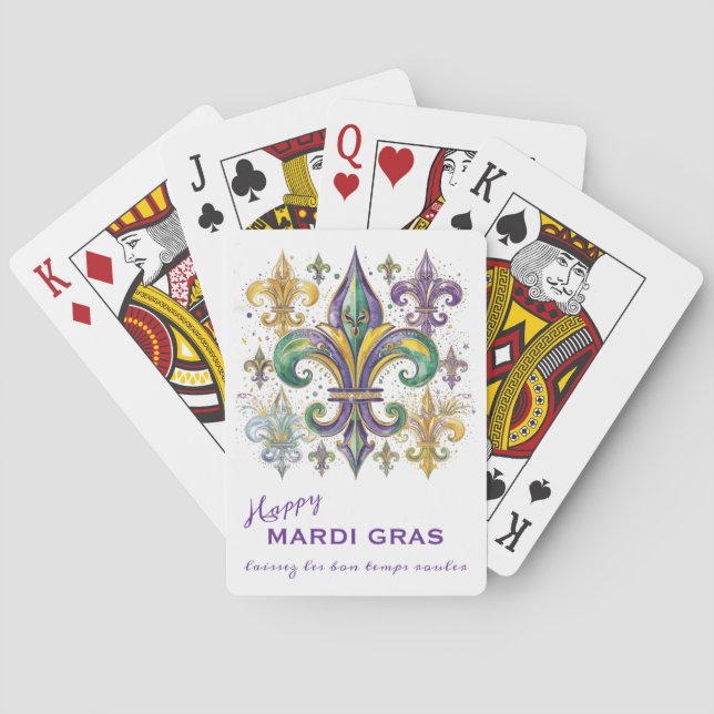 Anpassade Mardi Gras-färger Casinokort (Baksidan)