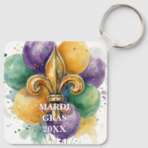Anpassade Mardi Gras-färger Nyckelring