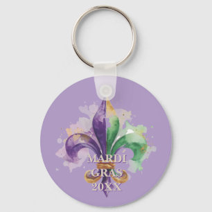 Anpassade Mardi Gras-färger Nyckelring