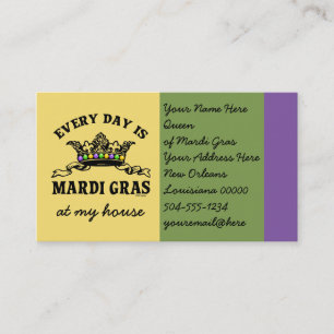 Anpassade Mardi Gras Visitkort