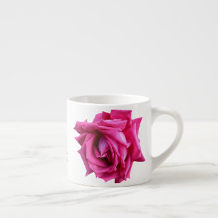 Anpassade Margaret namn shock rosa ro blommigt Espressomugg