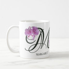 Anpassade Margaret namn söt rosa blommigt Girl Kaffemugg
