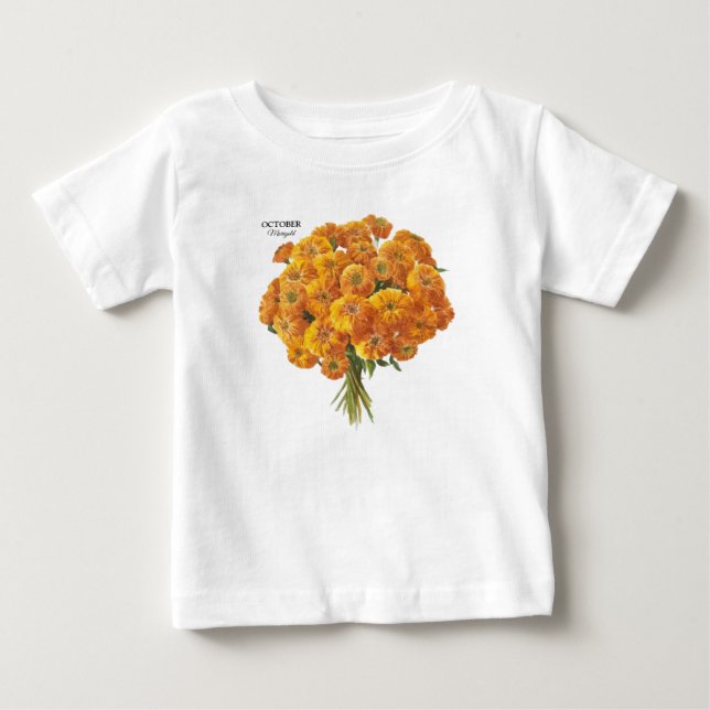Anpassade Marigold Birthday Gift T Shirt (Framsida)