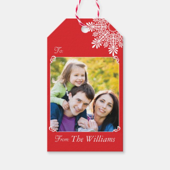 Anpassade-Märkre för Red Gift-bilder Presentetikett (Framsidan)