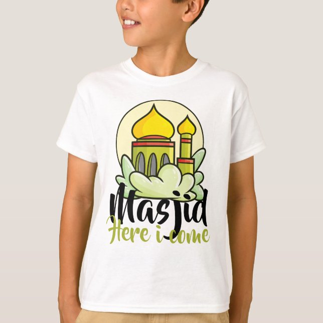 Anpassade Masjid Här i Kom T Shirt (Framsida)