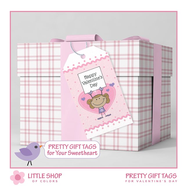 Anpassade-meddelande för alla hjärtans dag presentetikett (Skapare uppladdad)