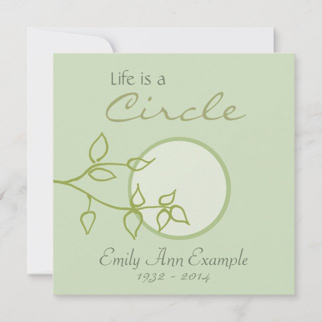 Anpassade Meddelande om dödsfall (Löv) (Framsida)