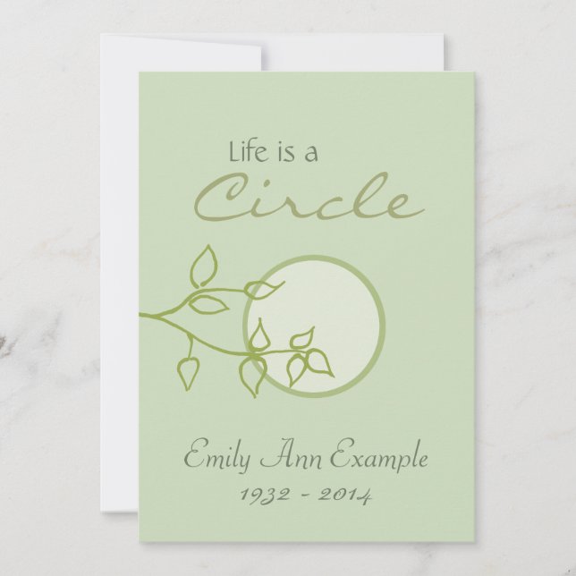 Anpassade Meddelande om dödsfall (Löv) Inbjudningar (Framsida)