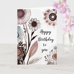 Anpassade-meddelandekort för blommigt Grattis på f Kort