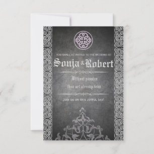 Anpassade Medieval Celtic bröllopsinbjudan PK Inbjudningar