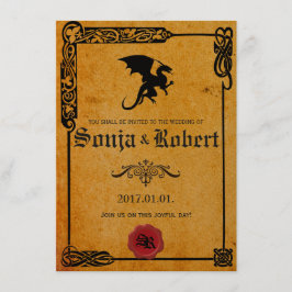 Anpassade Medieval keltisk bröllopsinbjudning Inbjudningar