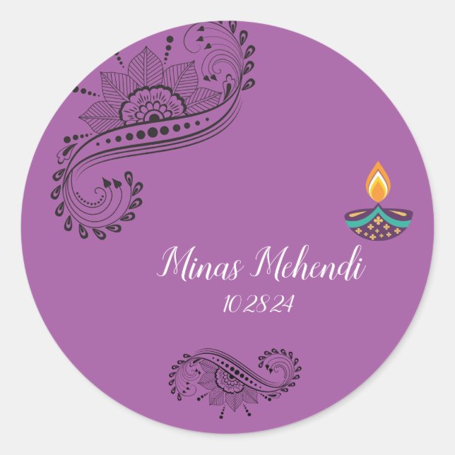 Anpassade mehendidekaler runt klistermärke (Framsida)