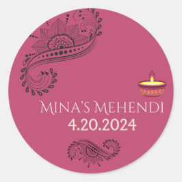 Anpassade Mehendiklistermärken Runt Klistermärke