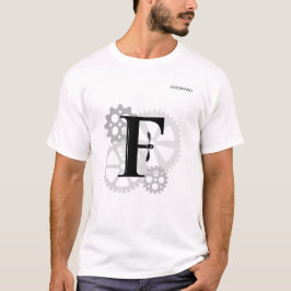 Anpassade Mekaniskt monogram. Ursprungligt "F" T Shirt