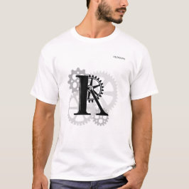 Anpassade Mekaniskt monogram. Ursprungligt "R" T Shirt