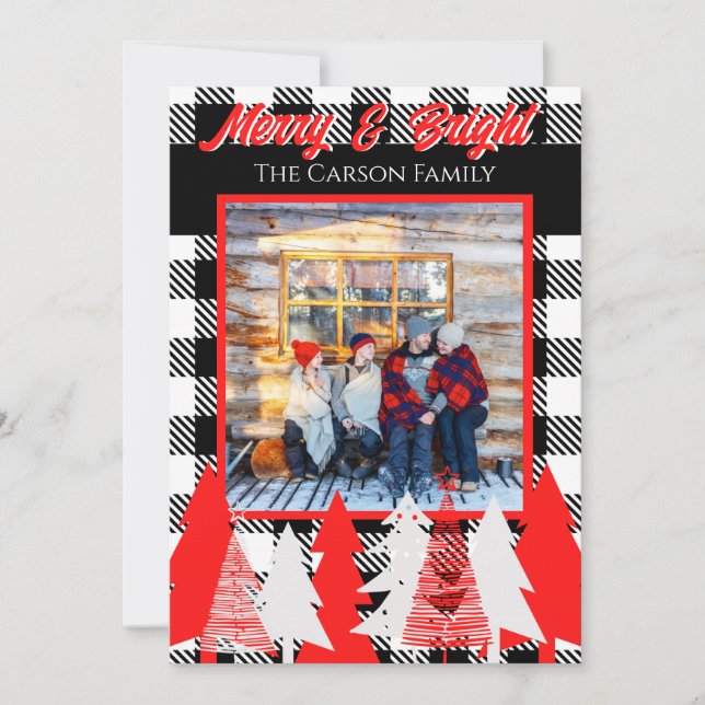Anpassade Merry & Bright jul Hälsning Meddelande (Framsida)