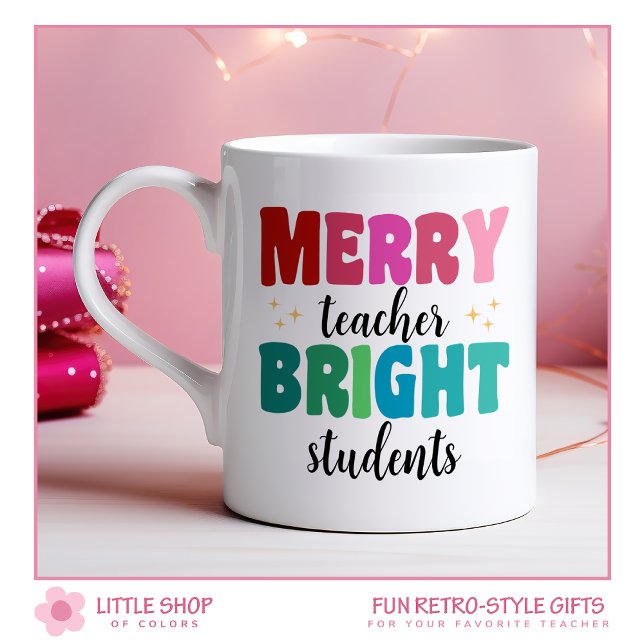 Anpassade Merry Teacher Bright Studenter Helgdag Kaffemugg (Skapare uppladdad)