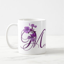 Anpassade Miriam namn lila blommor blommigt Kaffemugg