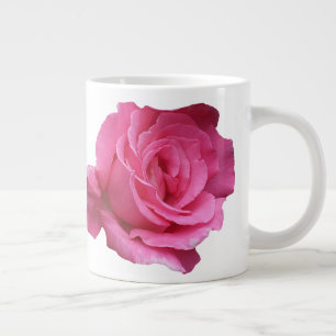 Anpassade Miriam namn monogram rosa ros blommigt Jumbo Mugg