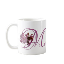 Anpassade Miriam namn rosa cherry blommar boho