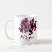 Anpassade Miriam namn rosa ros blommor boho