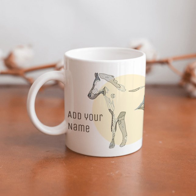 Anpassade Modern Foal Minimal Cute Unisex Horse Kaffemugg (Skapare uppladdad)