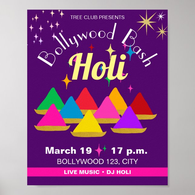 Anpassade Modern Hindu Holi Festival Färg Poster (Framsidan)