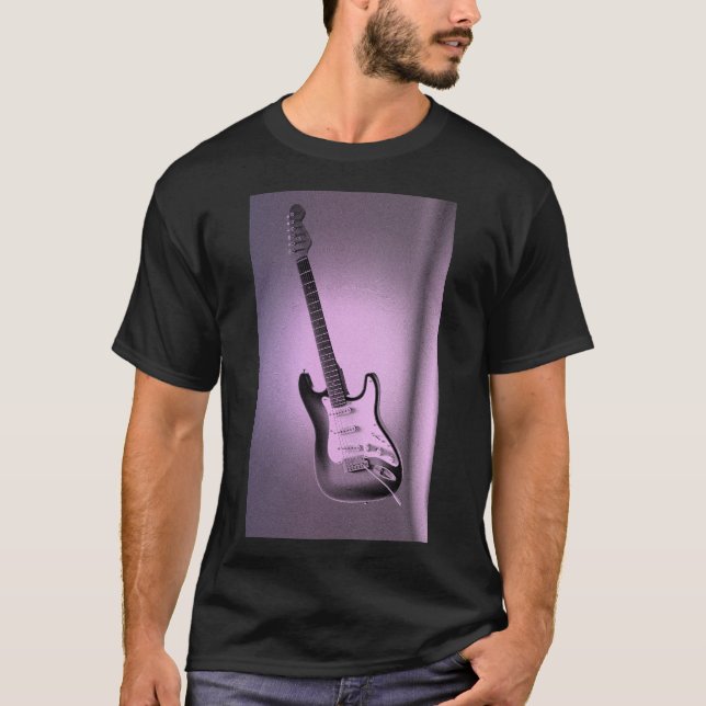 Anpassade Modern Pop Art Electric Guitar T Shirt (Framsida)