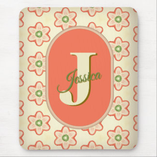 Anpassade Modern Retro Monogram Mousepad Musmatta