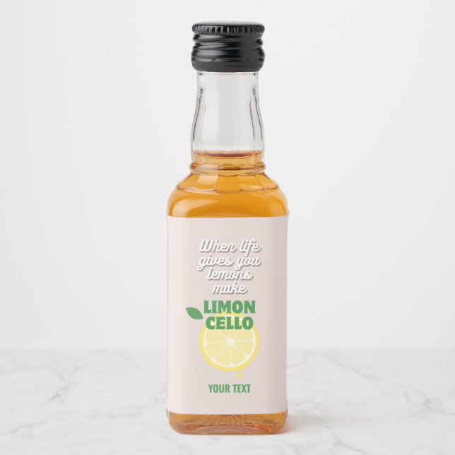 Anpassade Modern Rosa Italienska Lemon Limoncello Spritflaskor Etikett (Framsida)