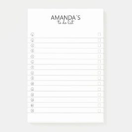 Anpassade Modern Simpel White Post-it Block