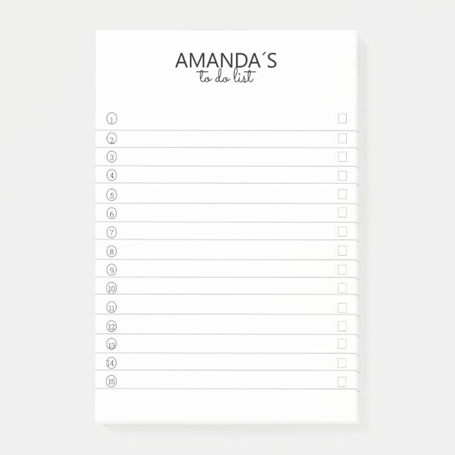 Anpassade Modern Simpel White Post-it Block (Framsida)