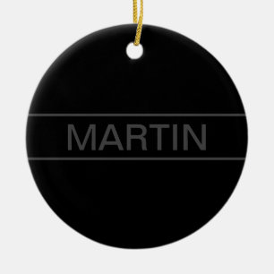 Anpassade Modern svart och Mörk-Grått Julgransprydnad Keramik