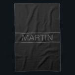 Anpassade | Modern svart och Mörk-Grått Kökshandduk<br><div class="desc">Fet contemporary ser ut.</div>