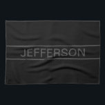 Anpassade | Modern svart och Mörk-Grått Kökshandduk<br><div class="desc">Fet contemporary ser ut.</div>