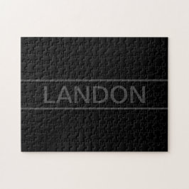 Anpassade | Modern svart och Mörk-Grått Pussel